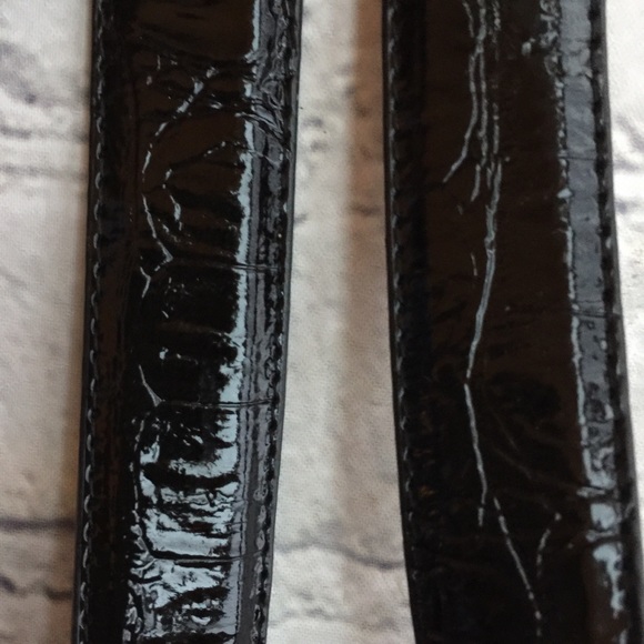 VINTAGE LIZ CLAIBORNE FAUX CROC BLACK BELT SIZE M - Picture 3 of 9